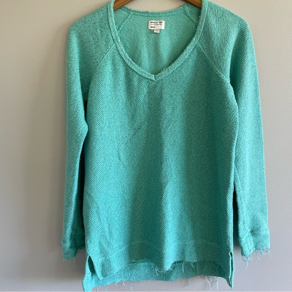 RVCA Women's Lengths Pullover Sweatshirt Cool Mint Size Small